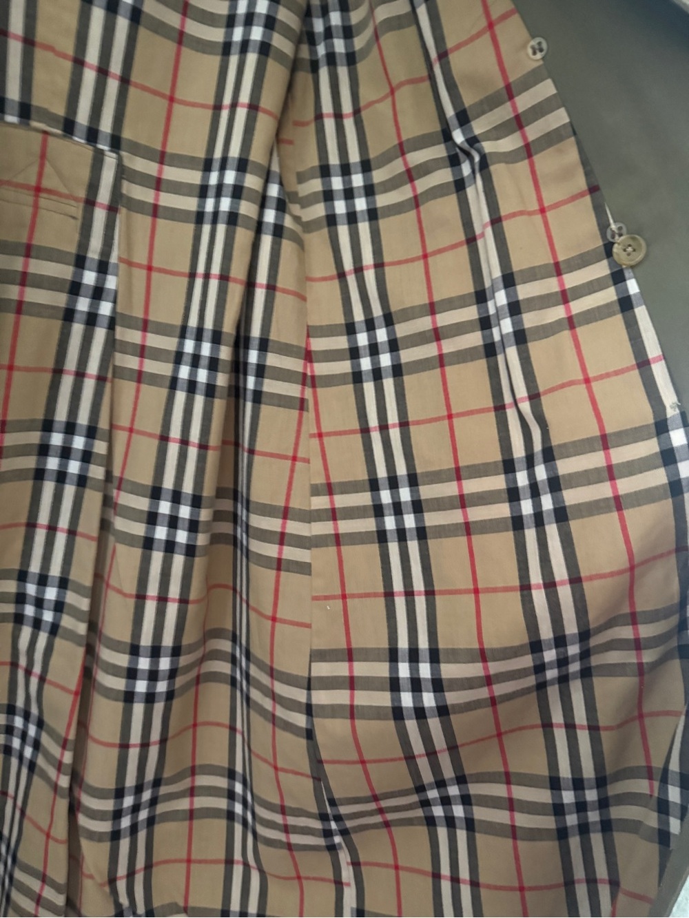 Burberry Olive Trench Coat with Signature Check Lining Vintage 10P - Picture 6 of 12